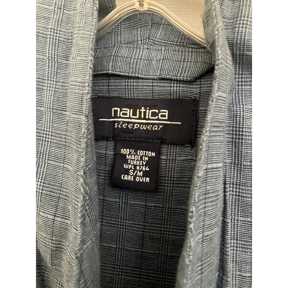 Nautica mens Long-sleeve Lightweight Cotton sleepwear rope and pants Blue Sz MED - Picture 5 of 14